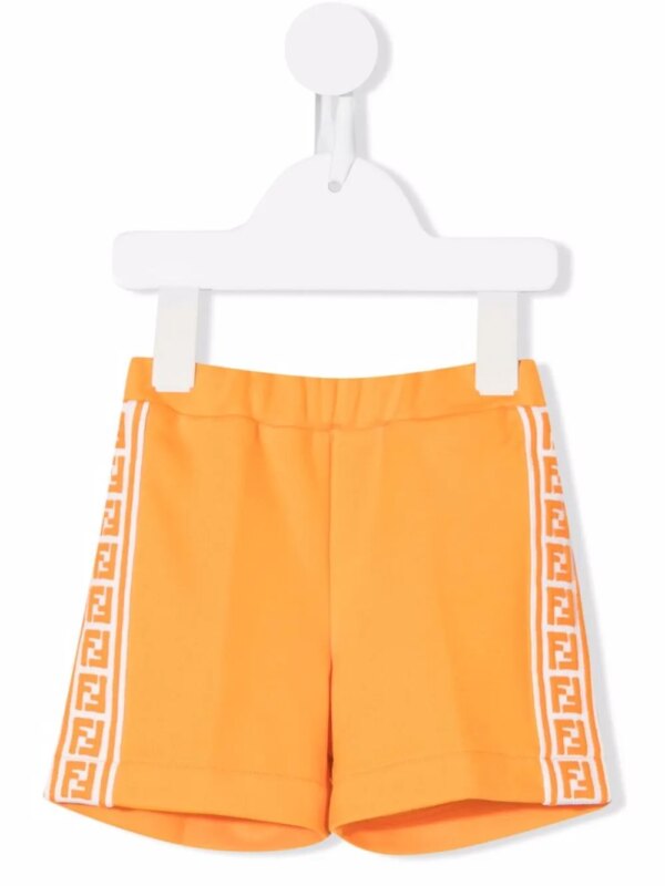 Fendi Kids short de sport à logo FF - Orange