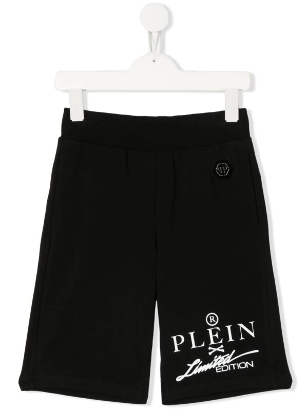 Philipp Plein Junior short de sport à logo - Noir
