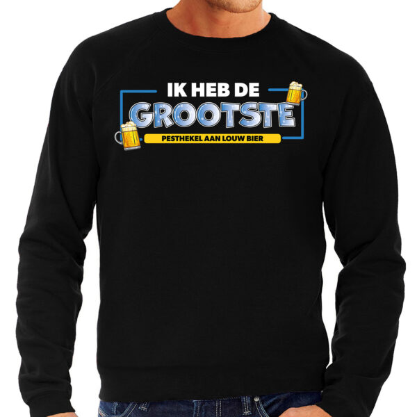 Bellatio Decorations Apres ski sweater heren - pest hekel aan - zwart