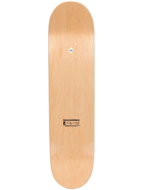 Maharishi planche de skateboard à logo imprimé - Marron