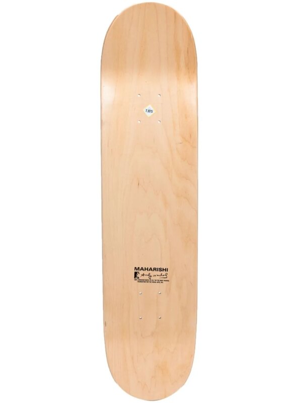 Maharishi planche de skateboard à logo imprimé - Marron