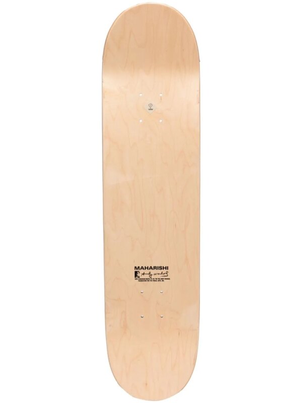 Maharishi planche de skateboard à logo imprimé - Marron