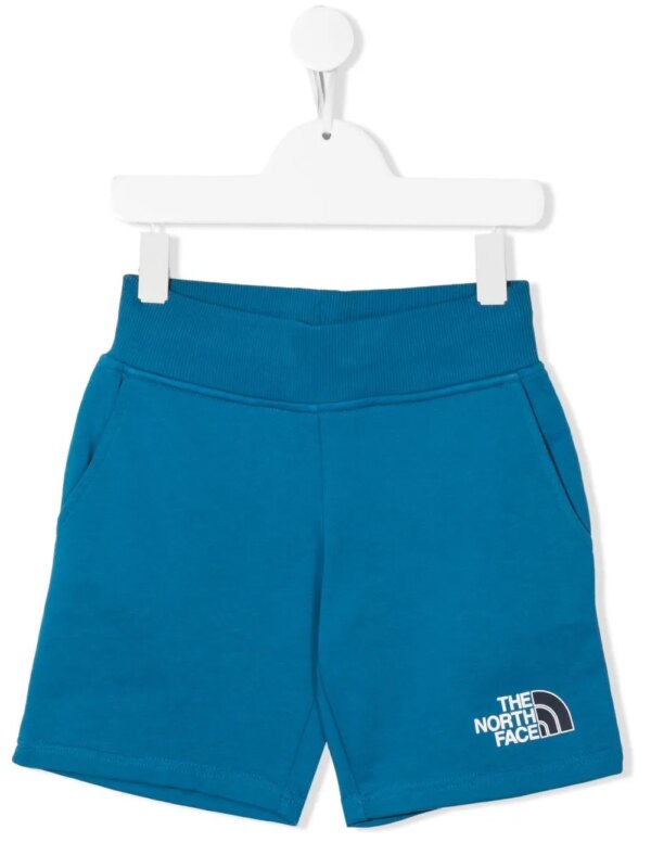 The North Face Kids short de sport à logo imprimé - Bleu
