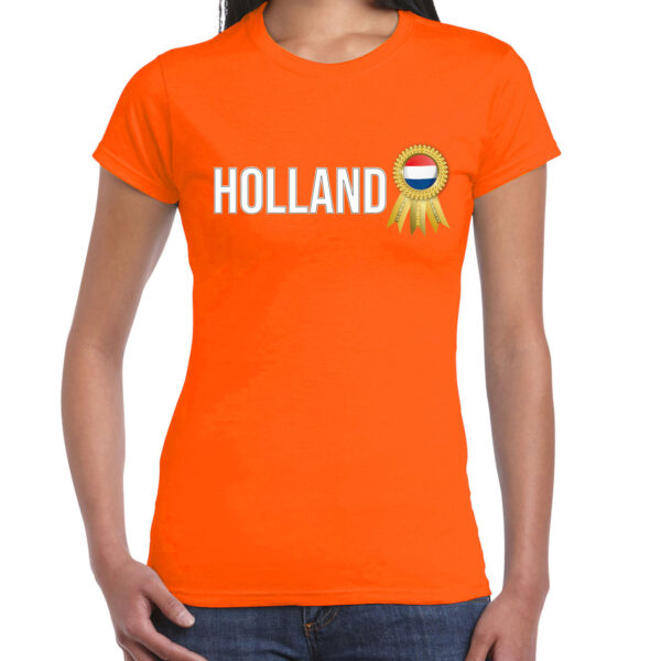 Verkleed T-shirt voor dames - Holland - oranje - voetbal supporter - themafeest - Nederland