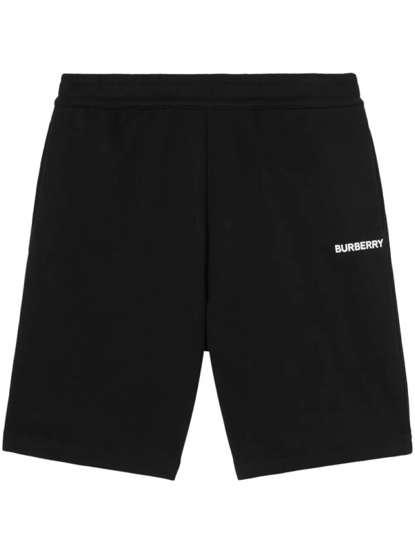 Burberry short de sport à logo imprimé - Noir