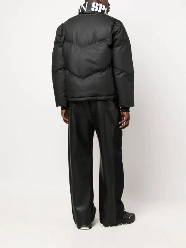 Plein Sport Donsjack met logoprint - Zwart