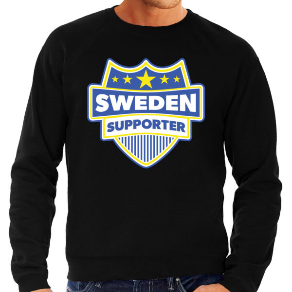 Zweden / Sweden supporter sweater zwart voor heren