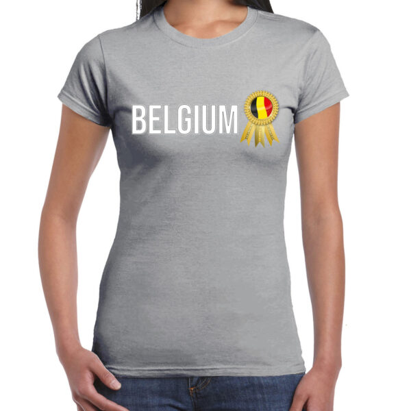 Bellatio Decorations Verkleed shirt dames - Belgium - grijs - supporter - themafeest - Belgie