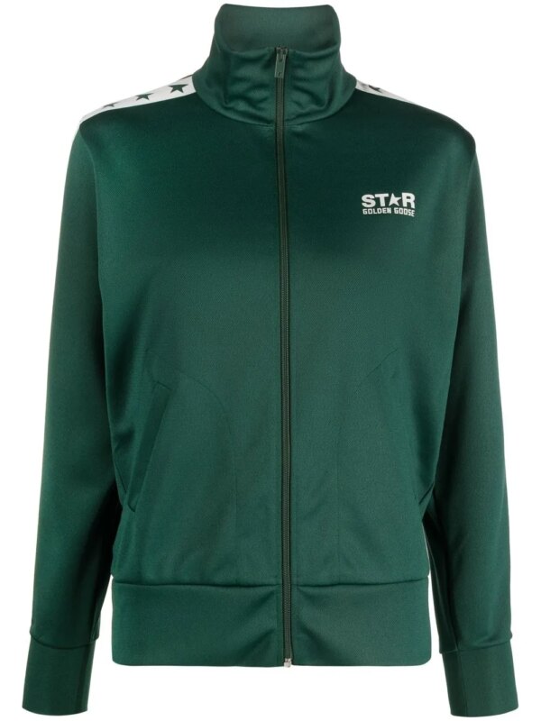 Golden Goose veste de sport à logo imprimé - Vert
