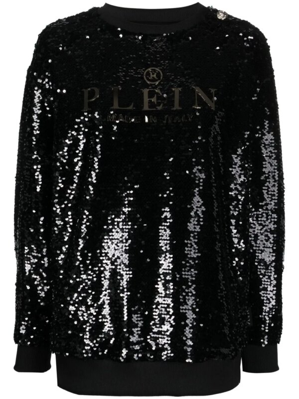 Philipp Plein sweat brodé de sequins - Noir