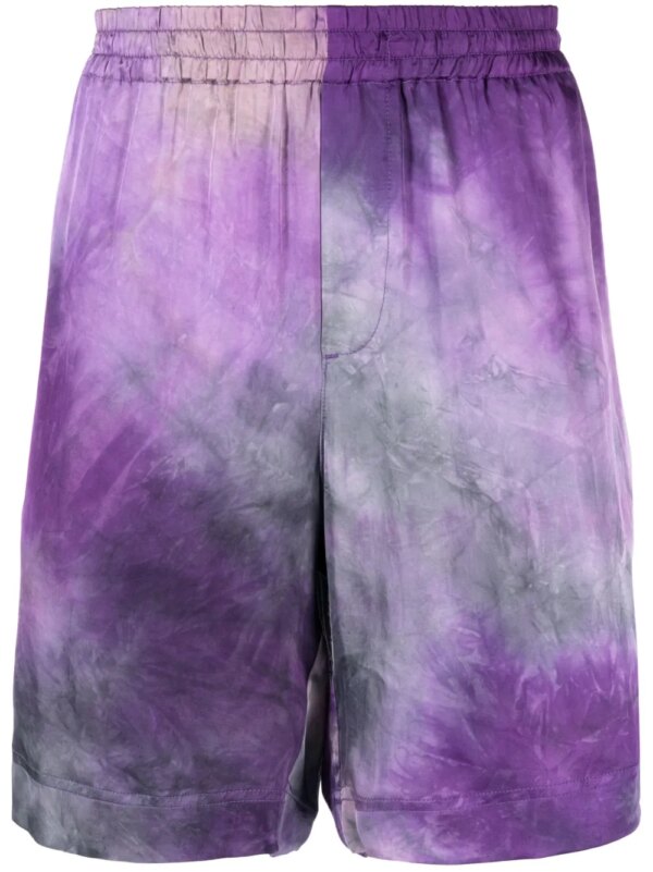 MSGM short de sport à motif tie-dye - Violet