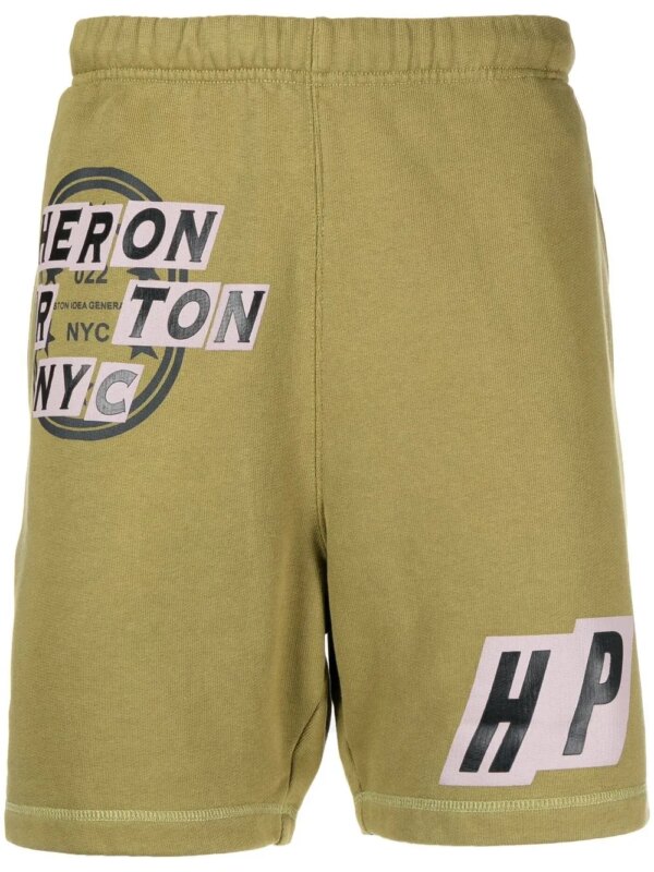 Heron Preston short de sport à logo imprimé - Vert