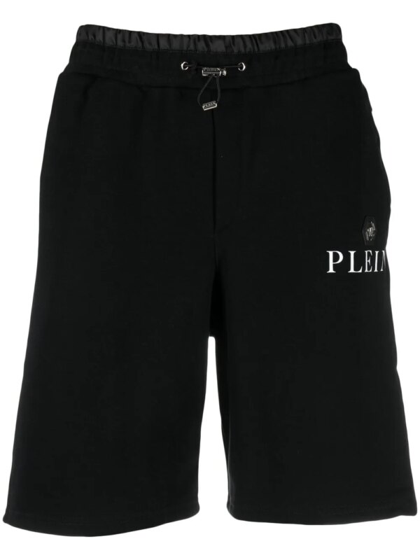 Philipp Plein short de sport à plaque logo - Noir