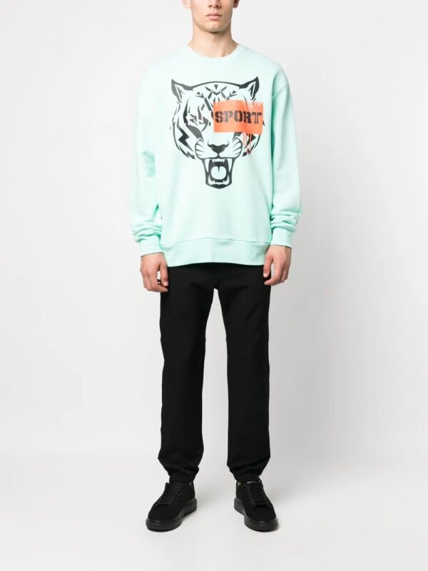 Plein Sport Sweater met tijgerprint - Groen