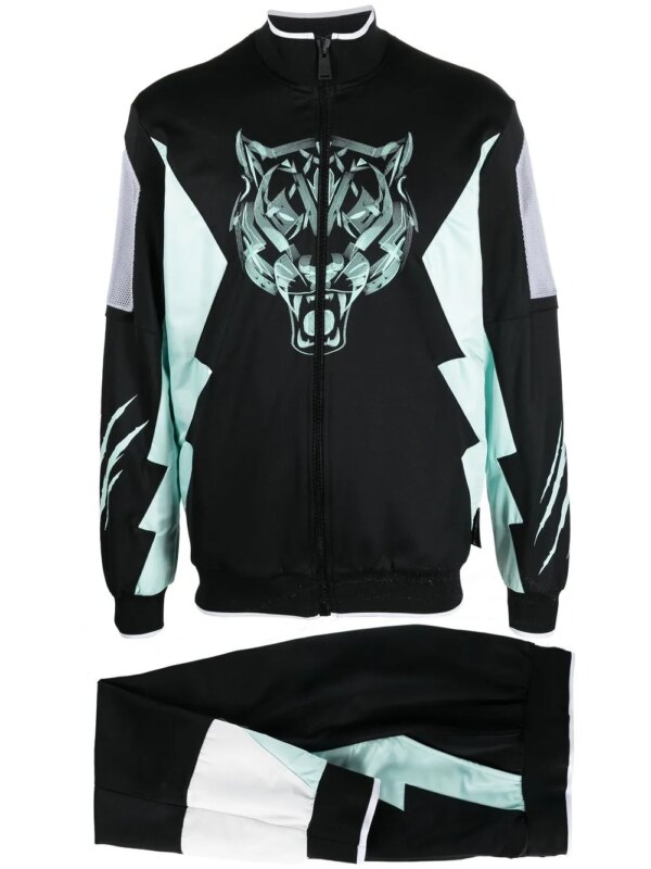 Plein Sport survêtement à motif tigre - Noir