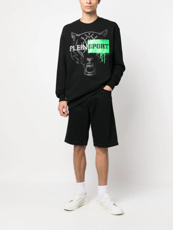 Plein Sport Sweater met tijgerprint - Zwart