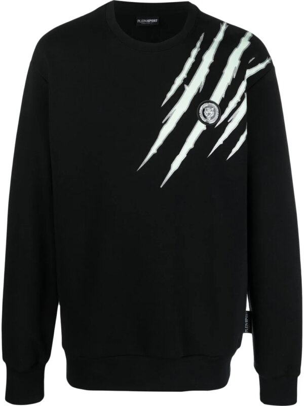 Plein Sport sweat à imprimé graphique - Noir