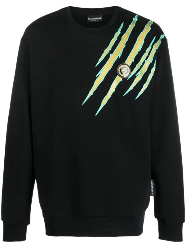 Plein Sport sweat à imprimé graphique - Noir