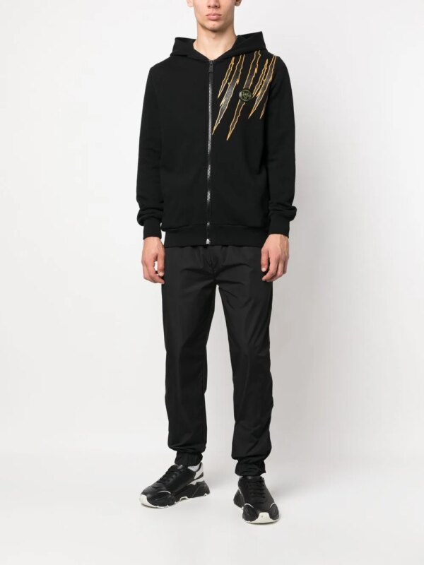 Plein Sport Hoodie met rits - Zwart