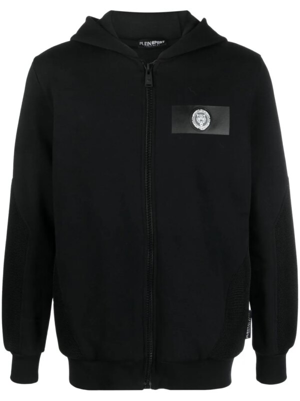 Plein Sport veste zippée à patch logo - Noir