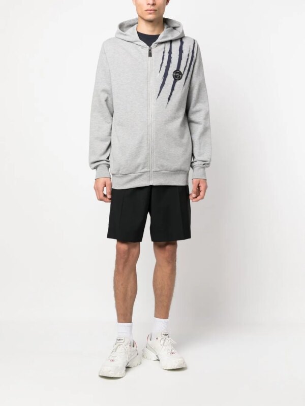 Plein Sport Hoodie met rits - Grijs