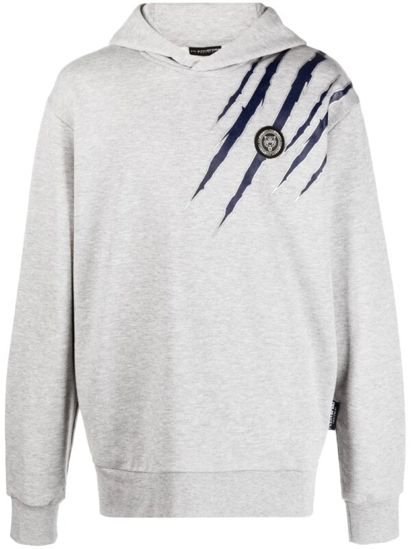 Plein Sport hoodie à imprimé graphique - Gris