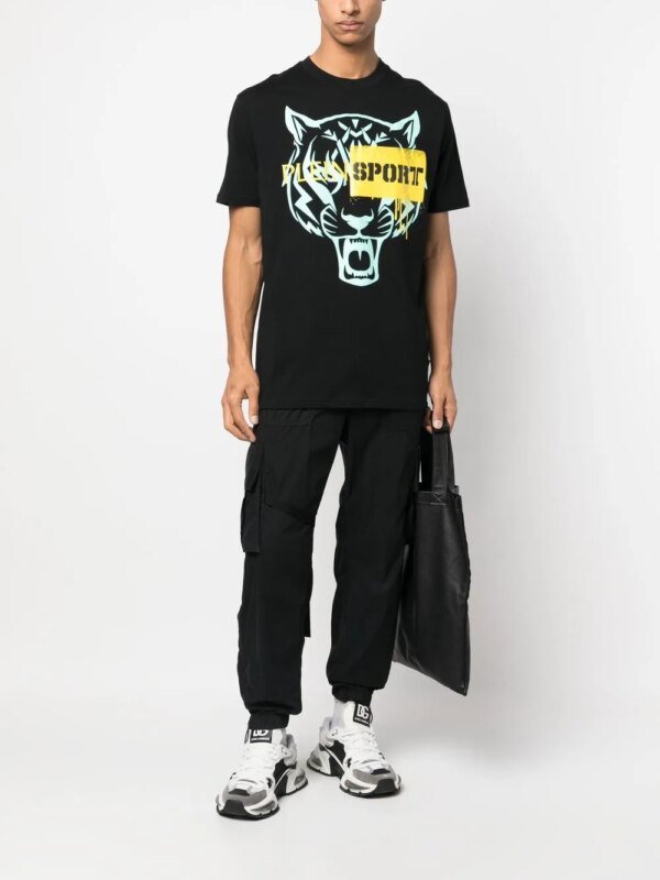 Plein Sport T-shirt met tijgerprint - Zwart