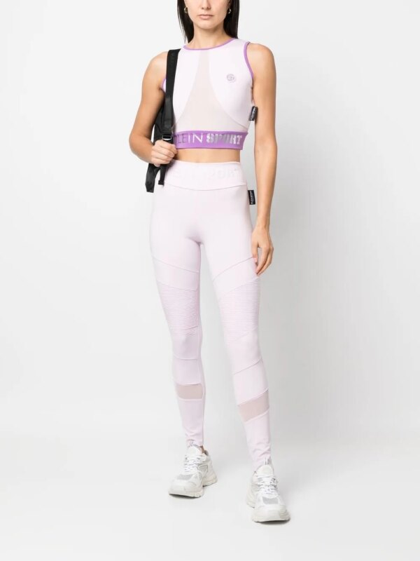 Plein Sport Legging met logoband - Paars