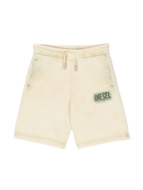Diesel Kids short de sport à logo imprimé - Jaune