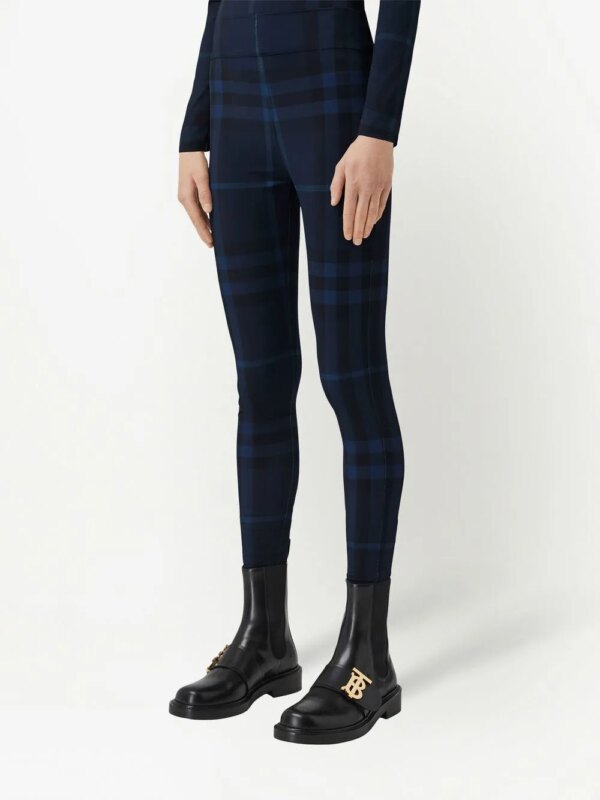 Burberry legging à carreaux - Bleu