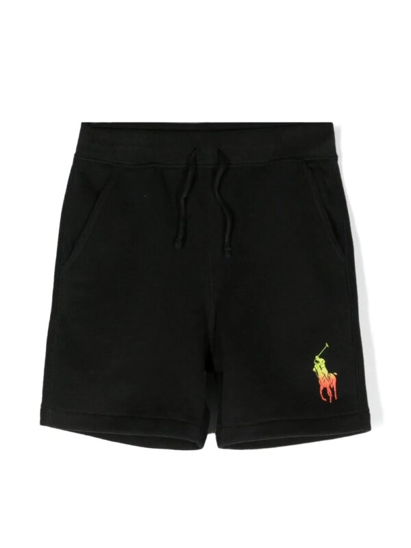 POLO RALPH LAUREN KIDS short de sport à motif Polo Pony - Noir