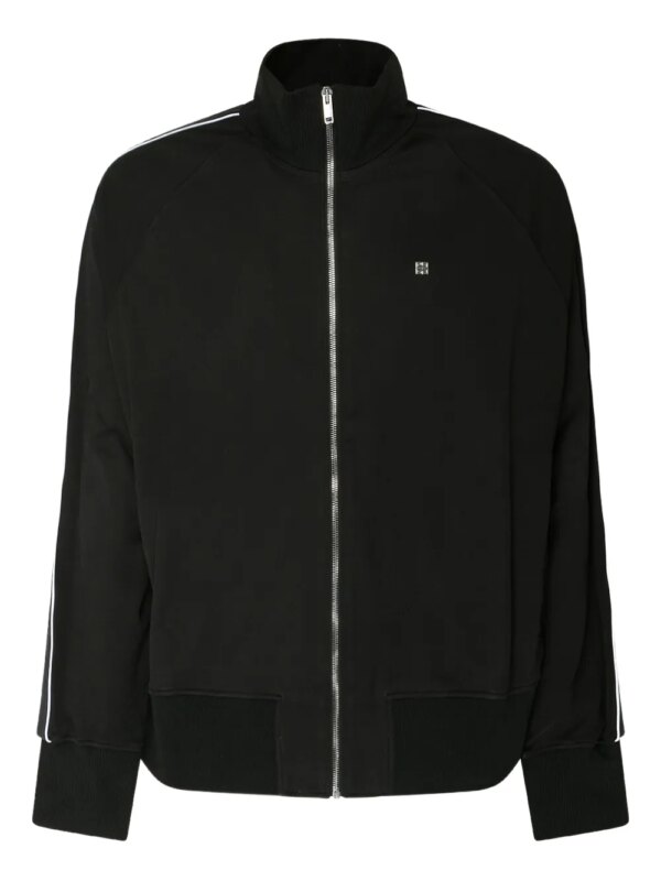 Givenchy veste zippée à bande logo - Noir