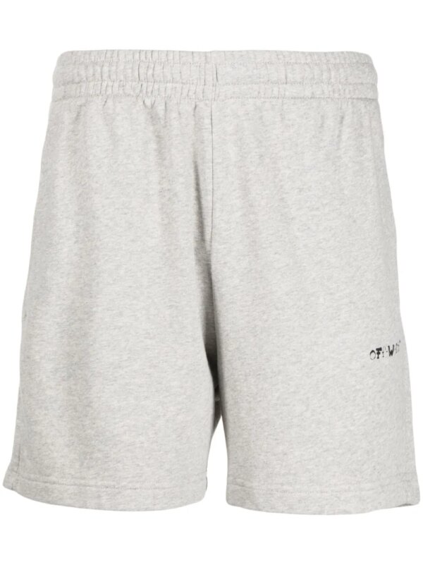 Off-White short de sport à logo imprimé - Gris