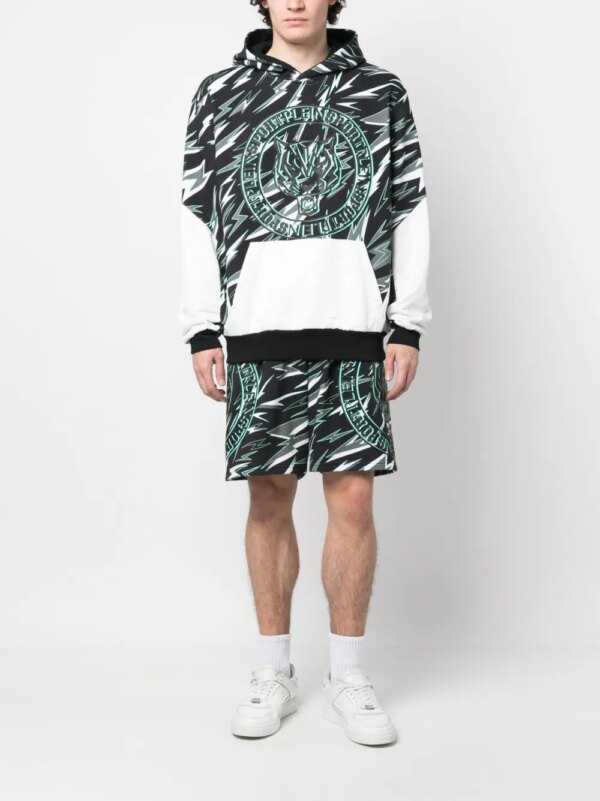 Plein Sport Joggingshorts met tijgerprint - Zwart