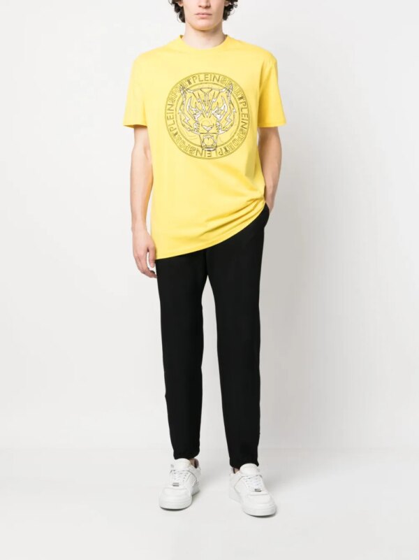 Plein Sport T-shirt met tijgerprint - Geel