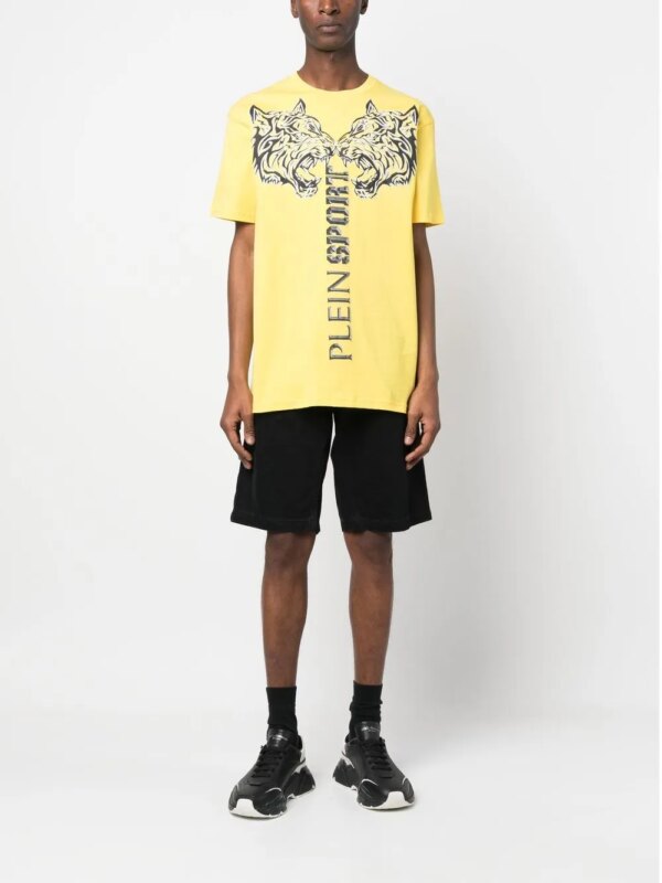 Plein Sport T-shirt met ronde hals - Geel