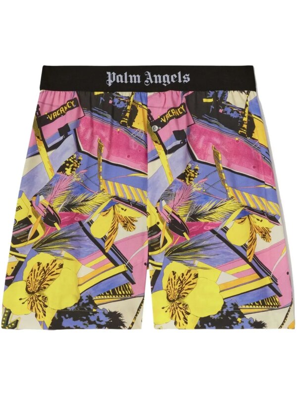 Palm Angels short Miami à fleurs - Rose