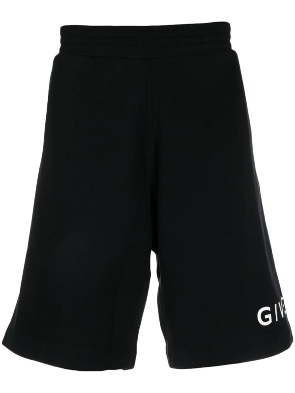 Givenchy short de sport à logo imprimé - Noir