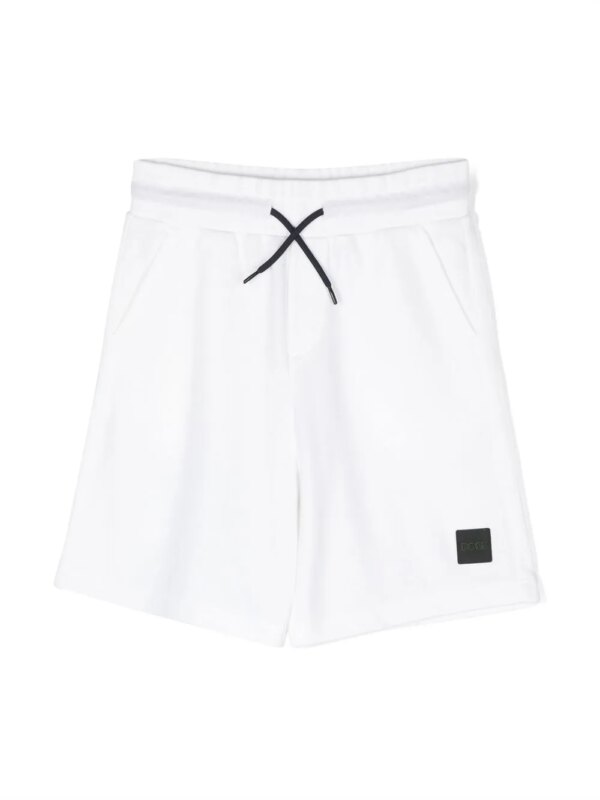 BOSS Kidswear short de sport à patch logo - Blanc