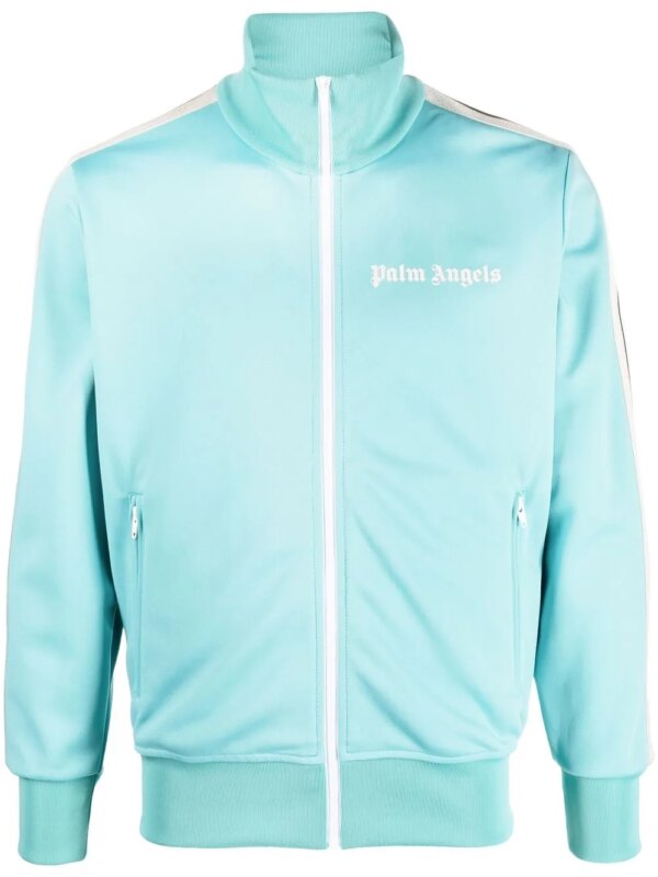 Palm Angels veste de sport zippée à logo imprimé - Bleu
