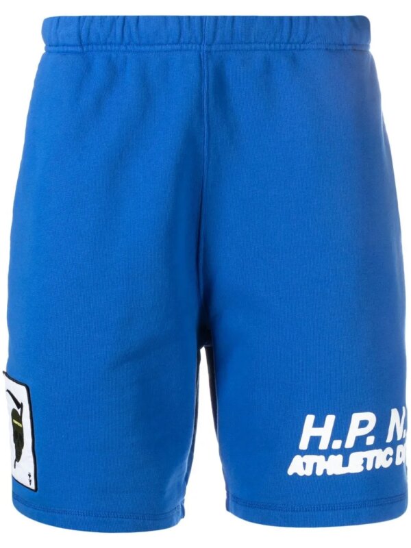 Heron Preston short de sport à détail de patch - Bleu