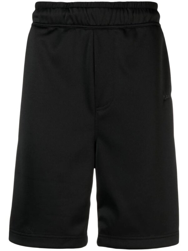 Lanvin short de sport à logo brodé - Noir