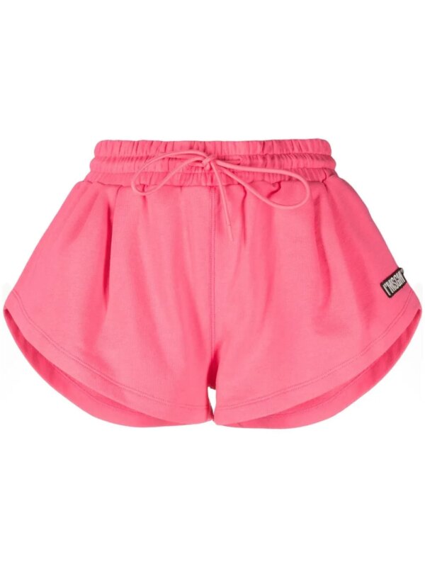 MSGM short de sport à patch logo - Rose