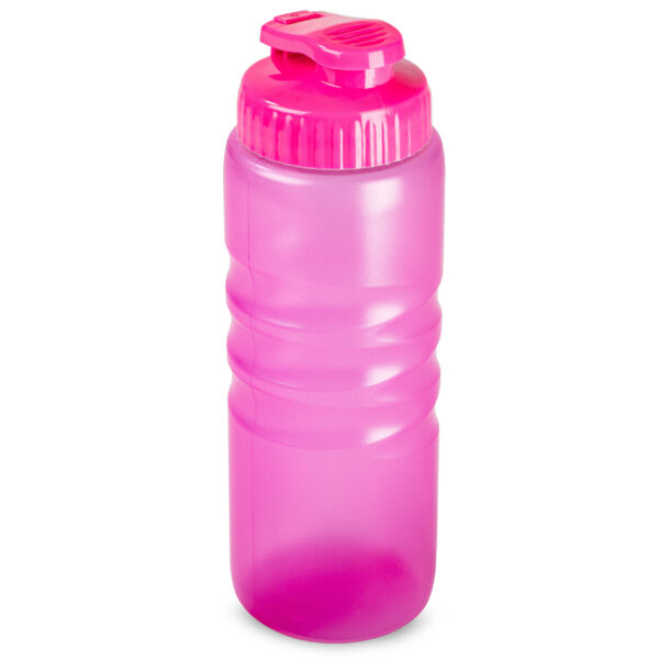 Plasticforte Drinkfles/waterfles/bidon - 650 ml - transparant/roze - kunststof