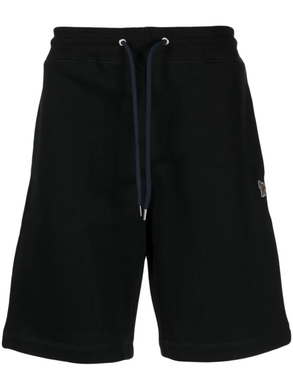 PS Paul Smith short de sport en coton biologique à patch zèbre - Noir