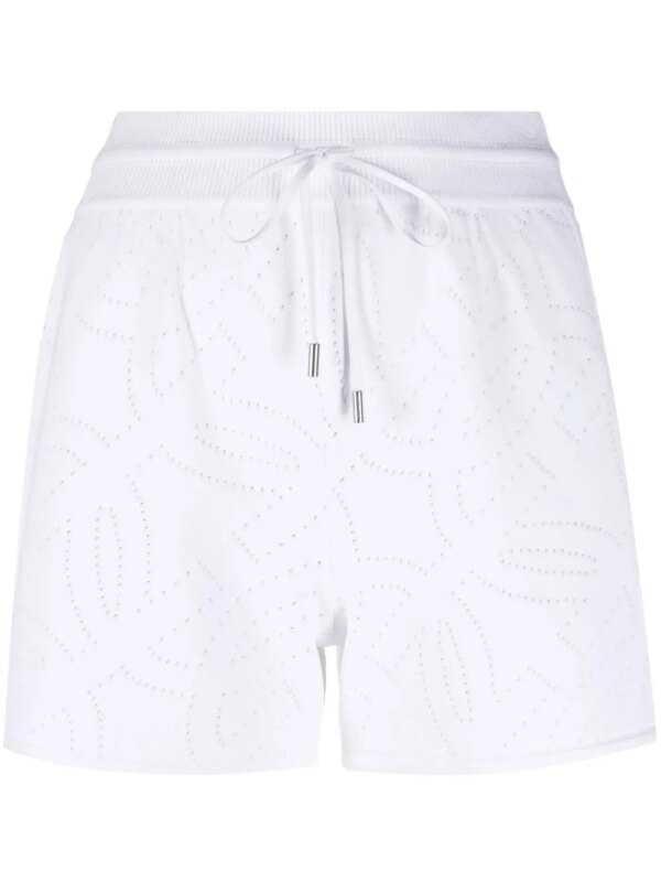 Ferragamo short de sport à lien de resserrage - Blanc