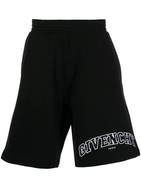 Givenchy short de sport à logo imprimé - Noir