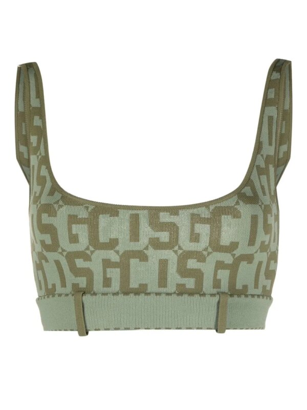 GCDS brassière de sport à motif monogrammé - Vert