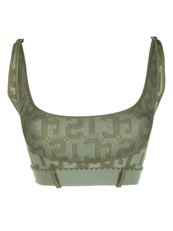 GCDS Sport-bh met monogramprint - Groen