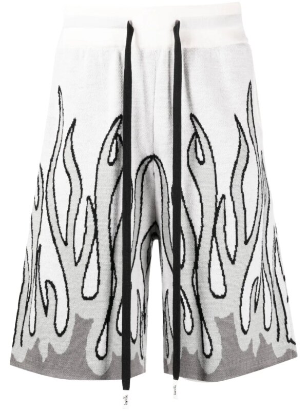 Haculla short Un In Flames en maille intarsia - Blanc